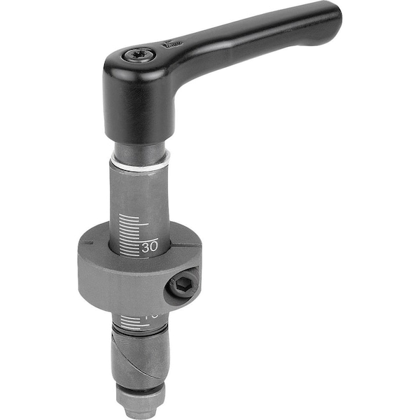 Clamping Pin Form:B With Adjustable Handle, D=16, H=109, Steel Black Oxidized